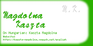 magdolna kaszta business card